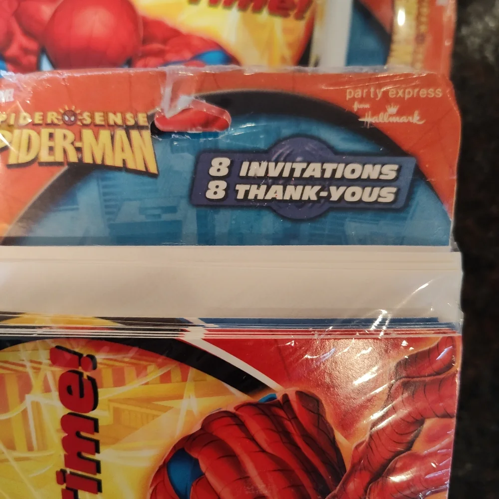 NEW Spider-Man Party Invitations and Thank-You Cards, 3 Packs